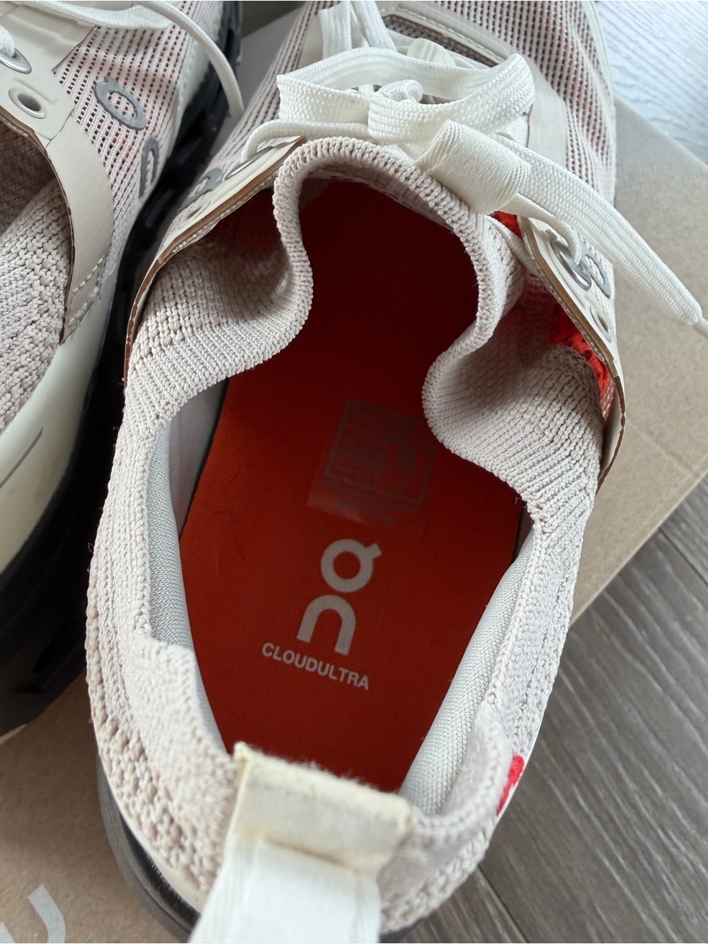 On Running Women Cloudultra 2 Sneakers in Black and Cream with Black Sole - Picture 6 of 8